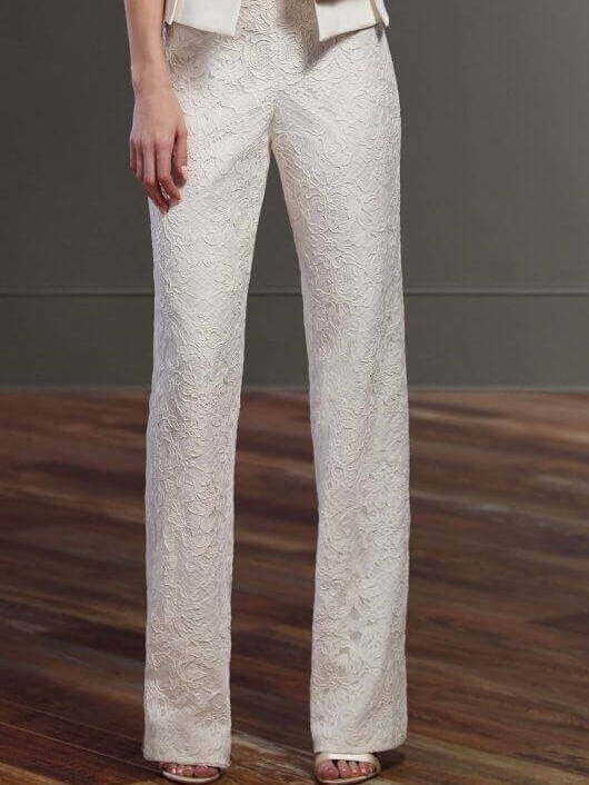 Martina Liana Peyton Lace Straight-Leg Trousers